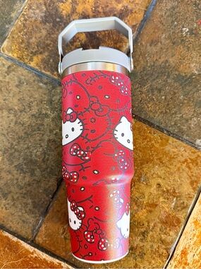Red Hello Kitty Pattern Stainless Tumbler